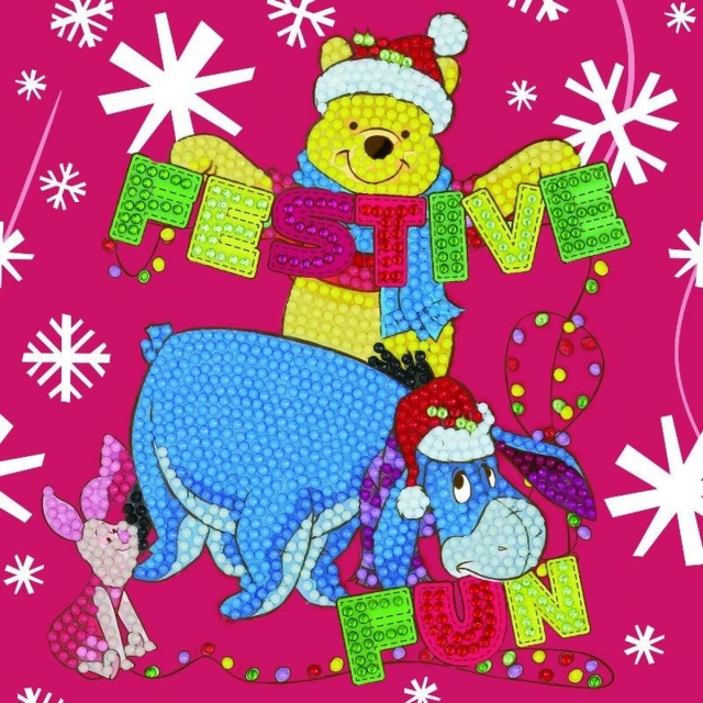 Craft Buddy CCK-DNY808 Crystal Art Card Festive Winnie the Pooh