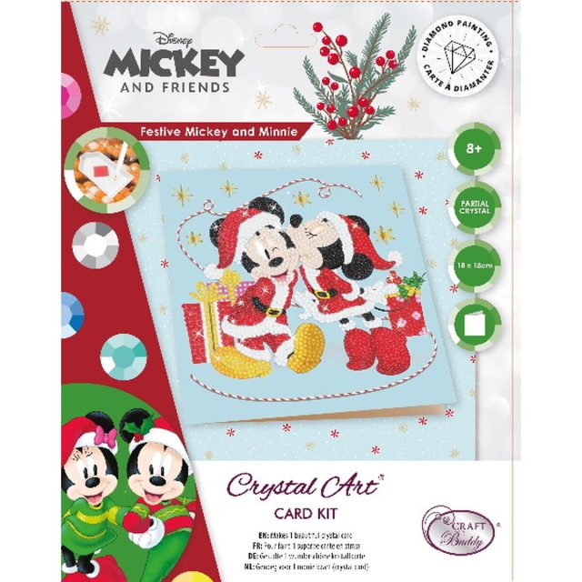 Craft Buddy CCK-DNY809 Crystal Art Card Festive Mickie and Minnie