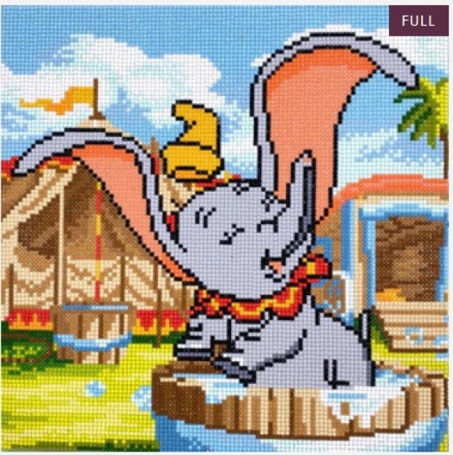 Craft Buddy CAK-DNY712M Framed Crystal Art Holzrahmen Dumbo's Bath