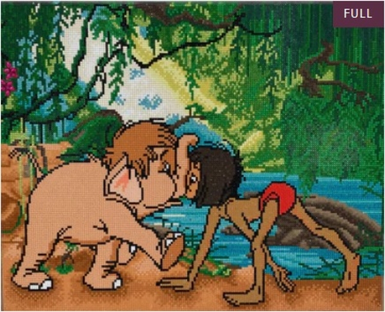 Craft Buddy CAK-DNY713L Framed Crystal Art Holzrahmen Jungle Book Friends