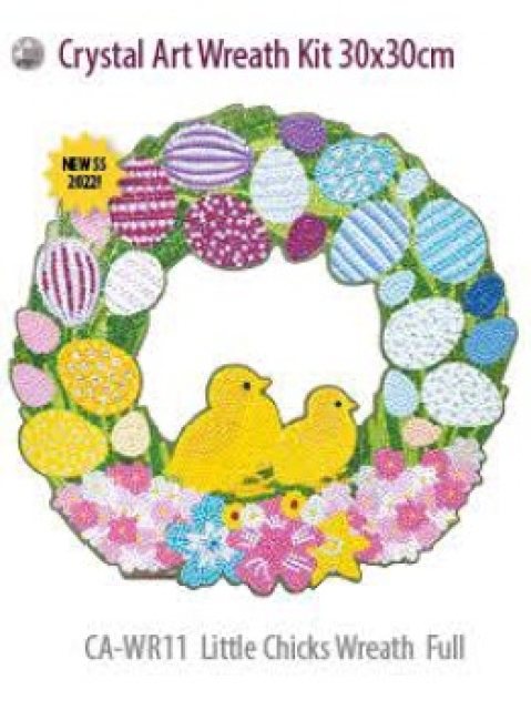 Craft Buddy CA-WR11 Crystal Art Kit Wreath 30 x 30 cm Little Chicks