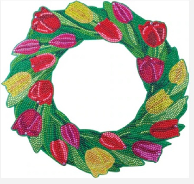 Craft Buddy CA-WR10 Crystal Art Kit Wreath 30 x 30 cm Tulip