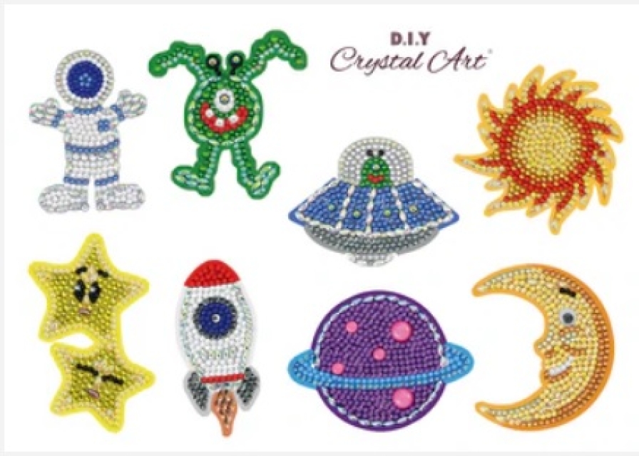 Craft Buddy CAMK2021SET6 Crystal Art Sticker Set Space Superstars