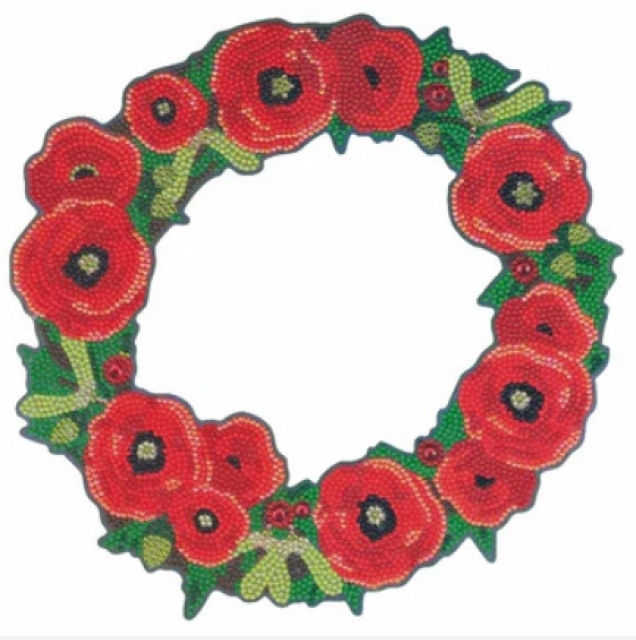 Craft Buddy CA-WR9 Crystal Art Kit Wreath 30 x 30 cm Poppy