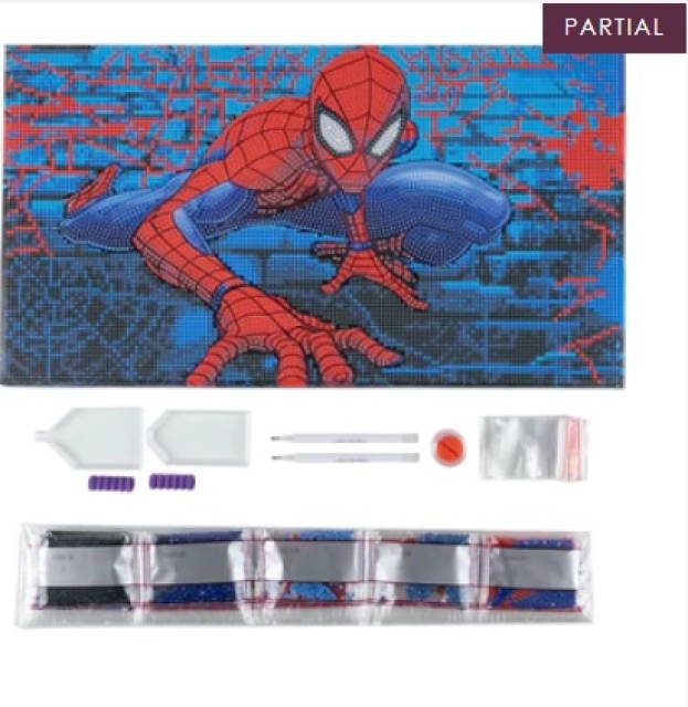 Craft Buddy CAK-MCU950M Framed Crystal Art Holzrahmen 22 x 40 cm Spiderman