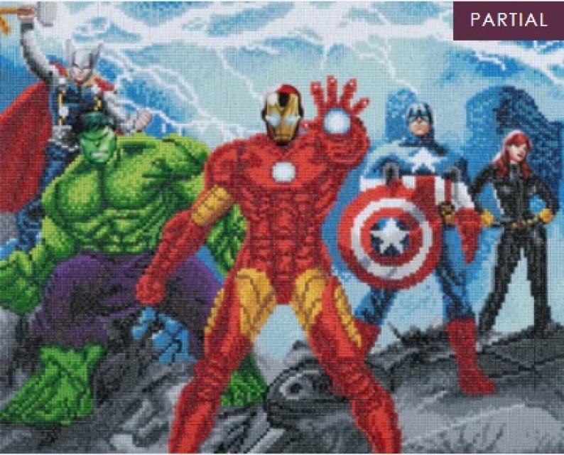 Craft Buddy CAK-MCU960L Crystal Art Canvas Kit Holzrahmen Avengers