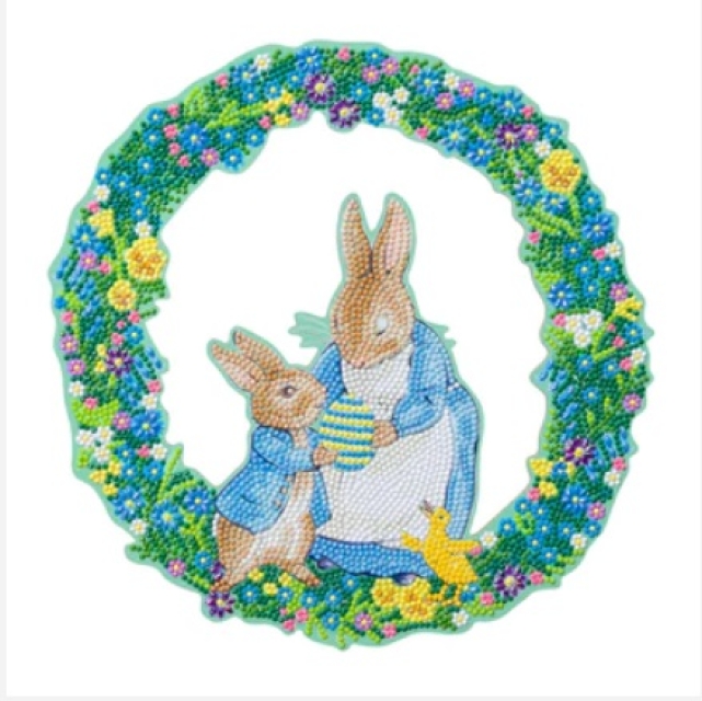 Craft Buddy CA-WRPRBT01 Crystal Art Wreath Kit 30 x 30 cm Peter Rabbit