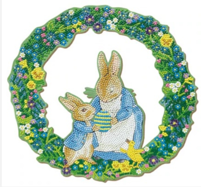 Craft Buddy CA-WRPRBT01 Crystal Art Wreath Kit 30 x 30 cm Peter Rabbit