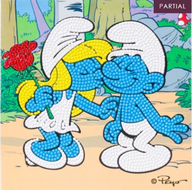 Craft Buddy CCK-SMRF504 Crystal Art Card 18 x 18 cm Smurfette Kiss
