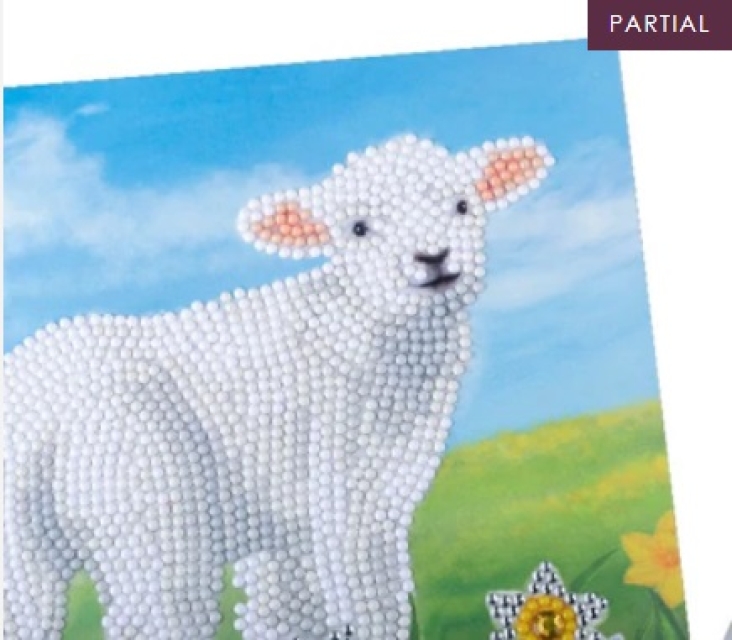 Craft Buddy CCK-A99 Crystal Art Card 18 x 18 cm Little Lamb