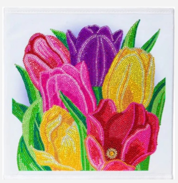 Craft Buddy Crystal Art Folding Storage Box Terrific Tulips