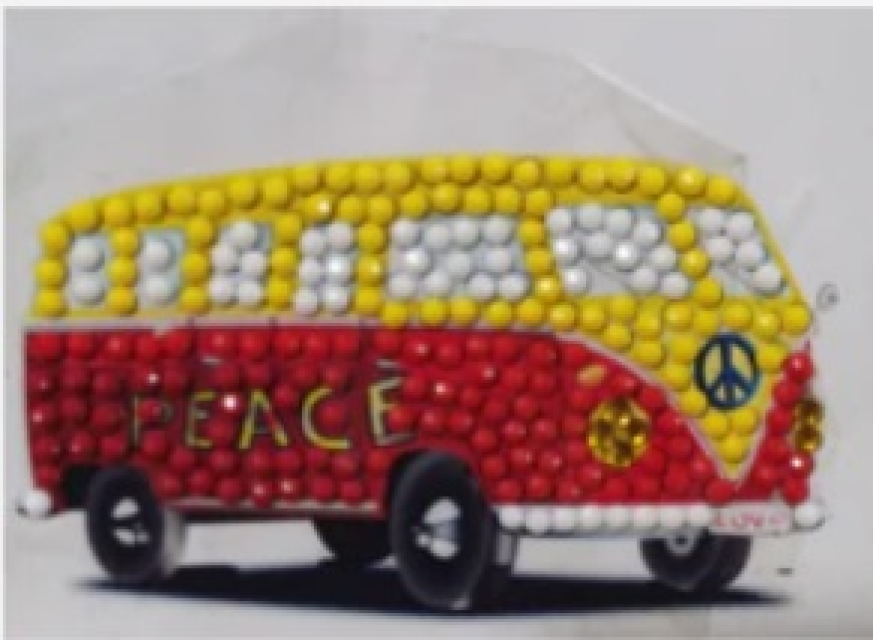 Craft Buddy CAMK-19 Crystal Motif Kit Kristallkunst Sticker Peace Camper Van