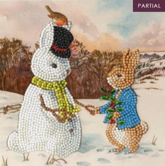 Craft Buddy CCK-PRBT07 Crystal Art Card 18 x 18 cm Peter and the Snow Bunny