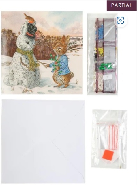 Craft Buddy CCK-PRBT07 Crystal Art Card 18 x 18 cm Peter and the Snow Bunny