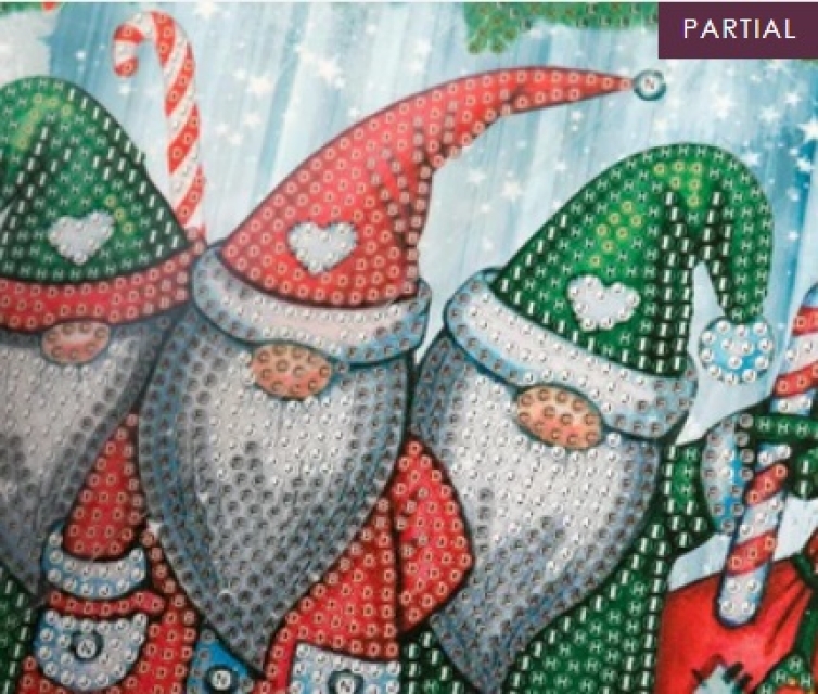 Craft Buddy CCK-XM108 Crystal Art Card 18 x 18 cm Santa Gnomes