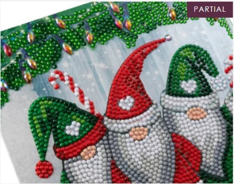 Craft Buddy CCK-XM108 Crystal Art Card 18 x 18 cm Santa Gnomes