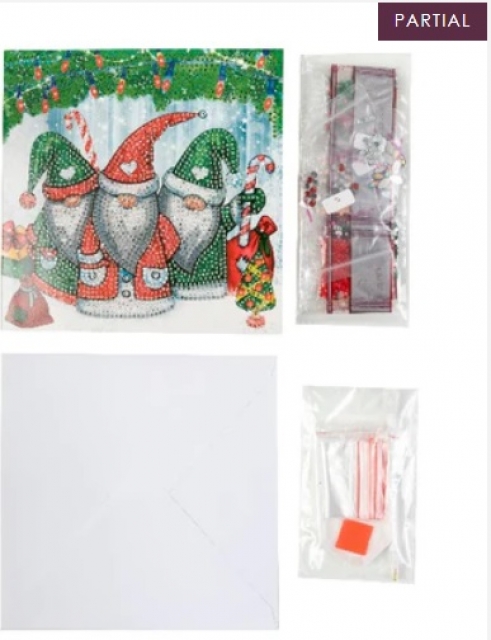 Craft Buddy CCK-XM108 Crystal Art Card 18 x 18 cm Santa Gnomes
