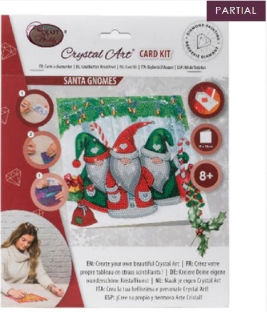 Craft Buddy CCK-XM108 Crystal Art Card 18 x 18 cm Santa Gnomes