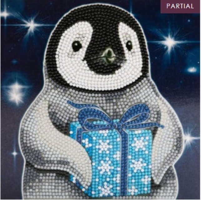 Craft Buddy CCK-XM107 Crystal Art Card 18 x 18 cm Penguin Gift