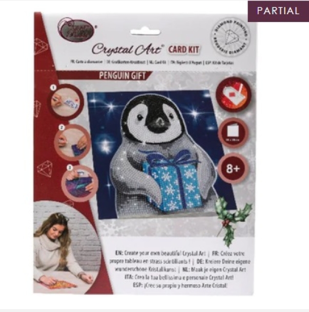 Craft Buddy CCK-XM107 Crystal Art Card 18 x 18 cm Penguin Gift