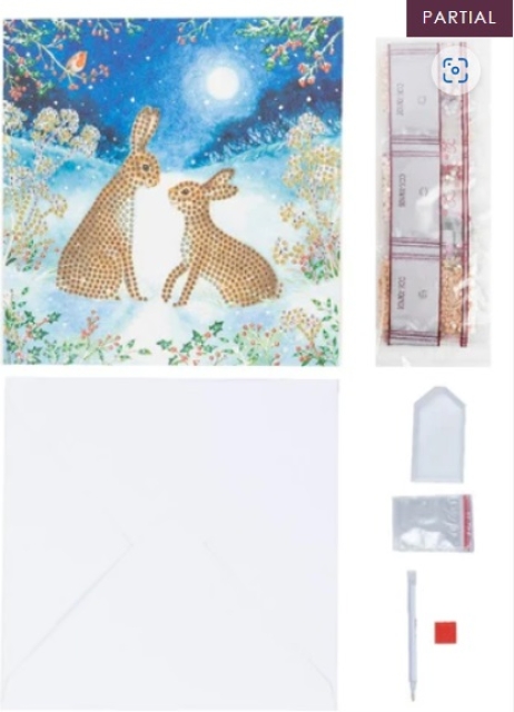 Craft Buddy CCK-XM106 Crystal Art Card 18 x 18 cm Bunnies