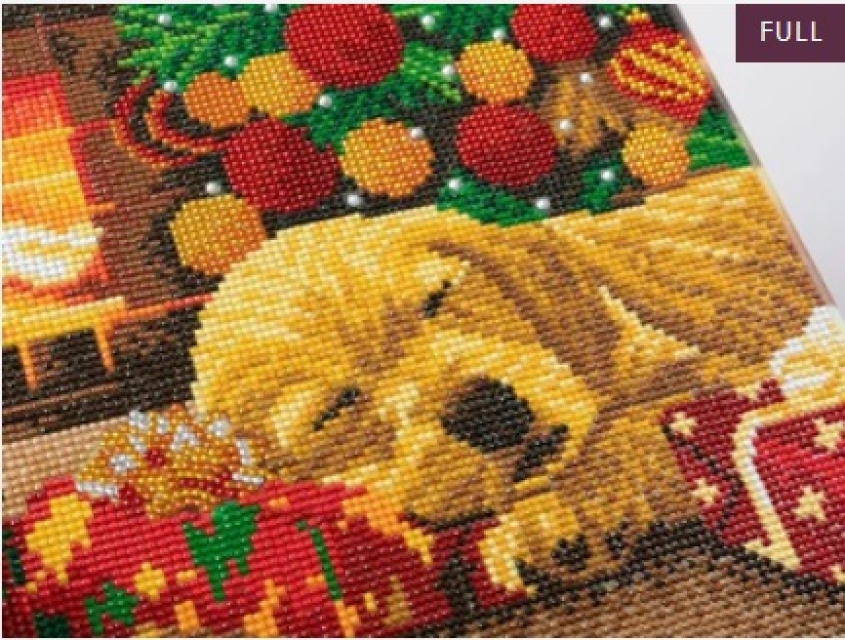 Craft Buddy CAK-A166M Framed Crystal Art Holzrahmen Sleeping Labrador Pup