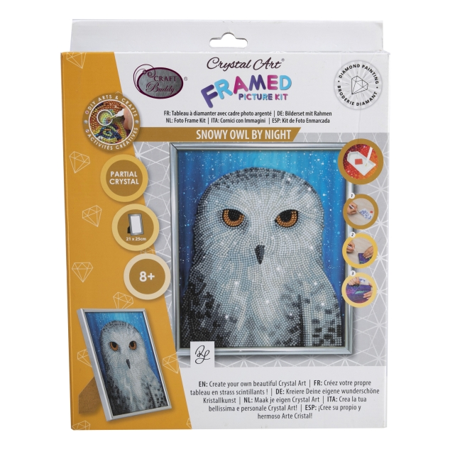 CAM-34 Crystal Art Gallery Collection Kit 21 x 25 cm Owl