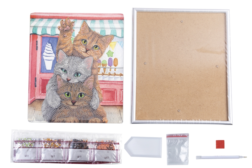 CAM-33 Crystal Art Gallery Collection Kit 21 x 25 cm Kittens