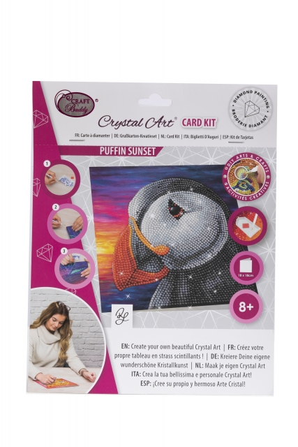 Craft Buddy CCK-A115 Crystal Art Card 18 x 18 cm Puffin