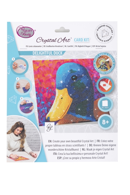 Craft Buddy CCK-A114 Crystal Art Card 18 x 18 cm Delightful Duck