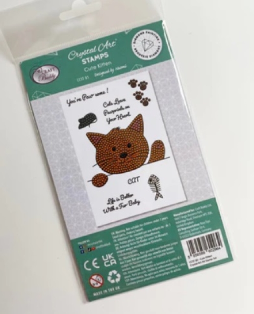 Craft Buddy CCST85 Crystal Art Crystal Art A6 Clear Stamps Transparente Stempel Cute Kitten