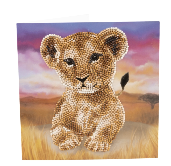 Craft Buddy CCK-A122 Crystal Art Card 18 x 18 cm Lion Cub