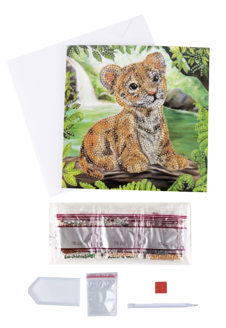 Craft Buddy CCK-A123 Crystal Art Card 18 x 18 cm Tiger Cub