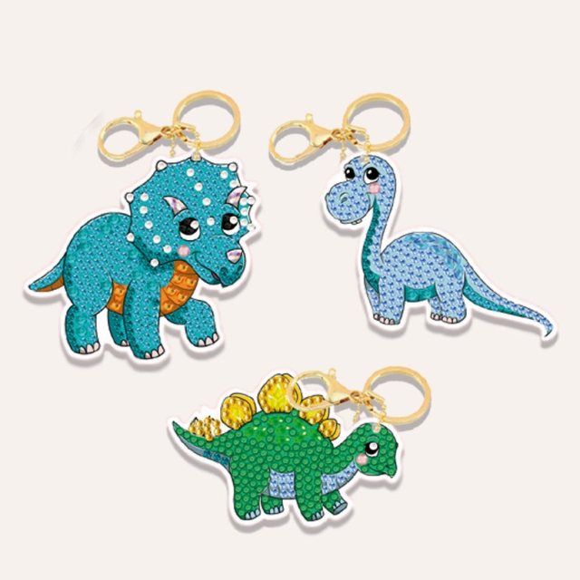Craftbuddy CAKC-A6 Keyring Kit Schlüsselanhänger Dinosaurs