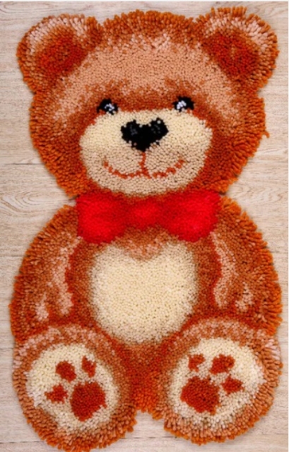 Craft Buddy LH04 Teddy 42 x 73 cm Latch Hook Rug Kit Set für rechteckigen Teppich
