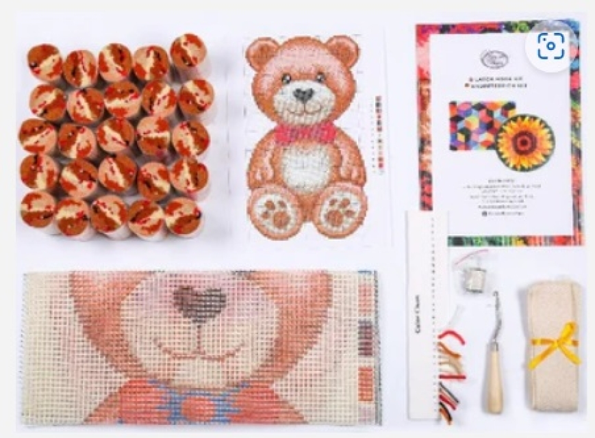 Craft Buddy LH04 Teddy 42 x 73 cm Latch Hook Rug Kit Set für rechteckigen Teppich