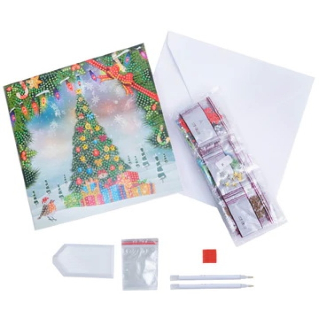 Craft Buddy CCK-XM139 Teddy Crystal Art Card Festive Tree