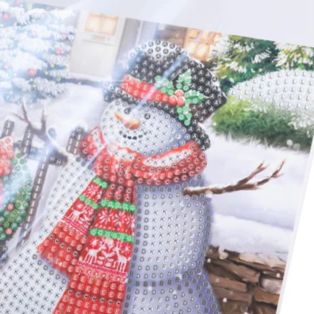 Craft Buddy CCK-XM140 Crystal Art Card 18 x 18 cm Smiling Snowman