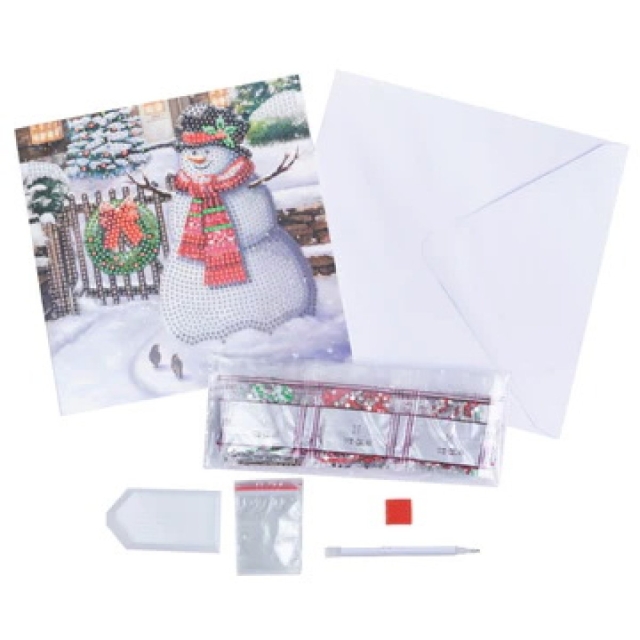Craft Buddy CCK-XM140 Crystal Art Card 18 x 18 cm Smiling Snowman