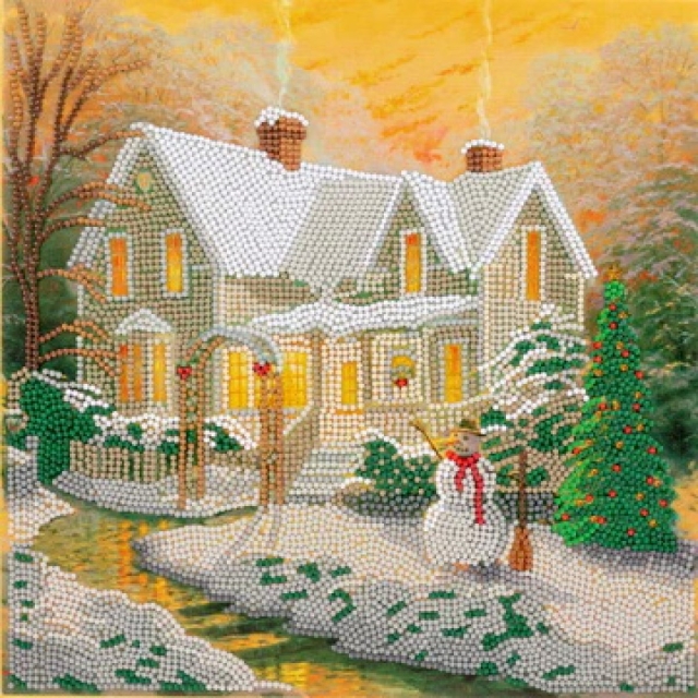 Craft Buddy CAK-A190M Crystal Art Kit 30 x 30 cm Snowy Cottage