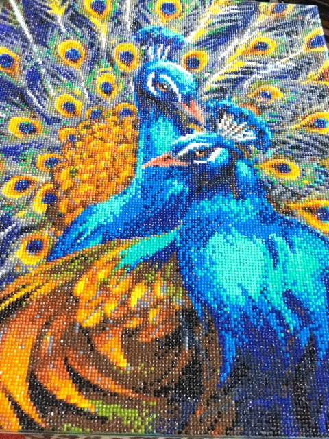 Craft Buddy CAK-JB1 Framed Crystal Art Holzrahmen Blue Rapsody Peacock