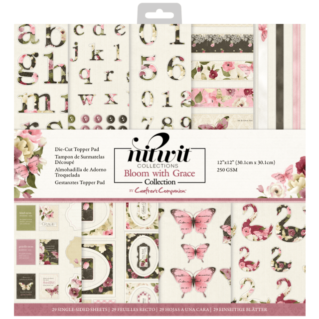 Crafter's Companion Bloom with Grace 12 x 12 Inch Die-Cut Topper Pad - Kopie