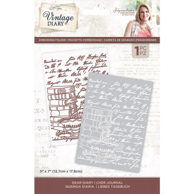 Crafters Companion Embossing Folder Vintage Diary Dear Diary