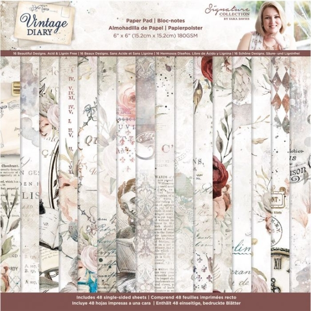 Crafter's Companion Vintage Diary 6 x 6 Inch (15,24 cm) Paper Pad