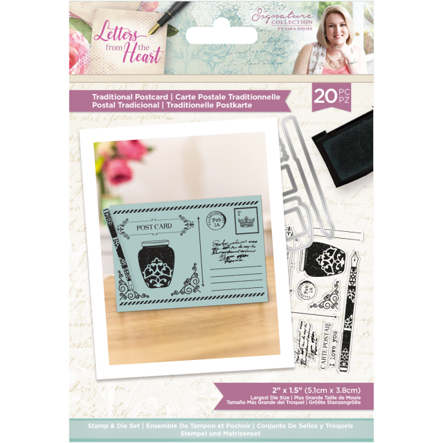 Crafters Companion Stamp and Die Stempel und Stanzschablone Letters from The Heart Traditional Postcard