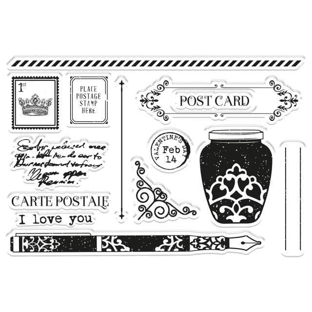 Crafters Companion Stamp and Die Stempel und Stanzschablone Letters from The Heart Traditional Postcard