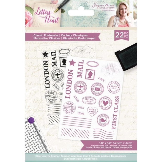 Crafters Companion Stamp Stempel Letters from The Heart Classic Postmarks