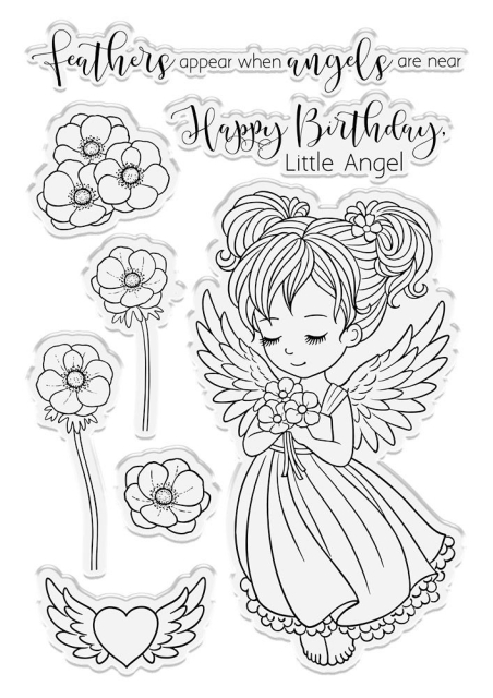 Crafters Companion Stamp and Die Stempel und Stanzschablone Angel Inspiration Angel Wishes