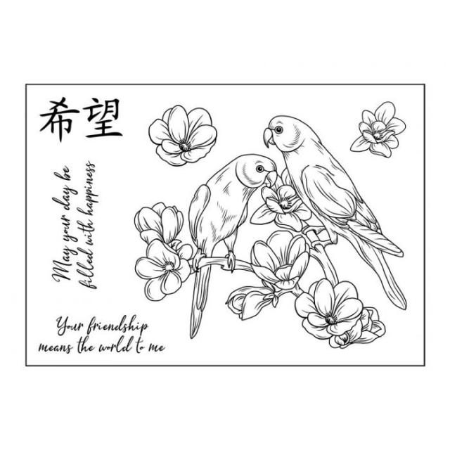 Crafters Companion Clear Stamps Chinoiserie Collection Beautiful Birds