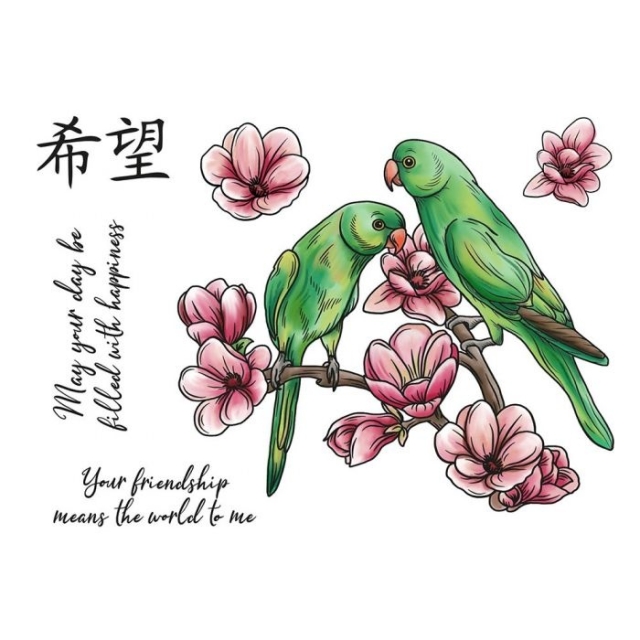 Crafters Companion Clear Stamps Chinoiserie Collection Beautiful Birds